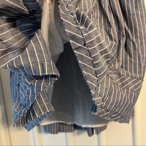 Madewell Women’s Blue Pinstripe Pleated Cotton Skirt - Picture 6 of 6